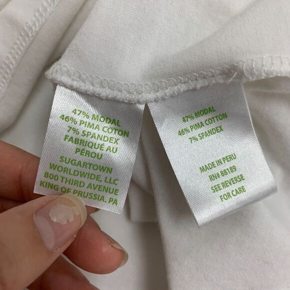 Lilly Pulitzer Lanette Top Womens S White Pima Cotton Blend Flutter Sleeve Shirt - Picture 9 of 13